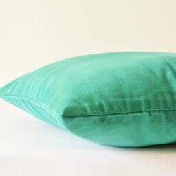 Teal Faux Suede Pillow Cover, Stitch Detail, Decorative Cushion - thumbnail 3