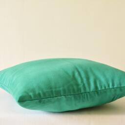 Teal Faux Suede Pillow Cover, Stitch Detail, Decorative Cushion - thumbnail 2