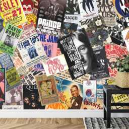 Vintage Rock Concert Posters Wallpaper Mural - Peel & Stick - thumbnail 3