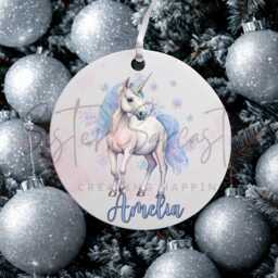 Personalised Kids Christmas Decoration - Granddaughter Gift Custom Bauble For Girls Stocking Filler Eve Box - thumbnail 1