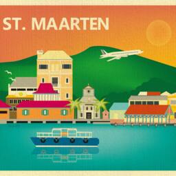 St. Maarten Art, Skyline Print, Phillipsburg Poster, Art Gift, St.maarten Wedding Print - Style E8-O-St-Maar - thumbnail 2