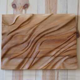 Small Space Decor Wooden Relief Sculpture Wall Art Minimalist - thumbnail 3