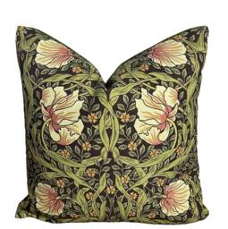 William Morris/Pimpernel Cushion Cover Botanical Floral Decorative Throw Pillow Green Pink Toffee - thumbnail 1