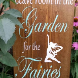 Garden Wood Sign Leave Room in The For Fairies To Dance Rustic Large Primitive Wall Hanging Fairy Gnome - thumbnail 4