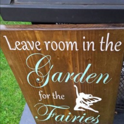 Garden Wood Sign Leave Room in The For Fairies To Dance Rustic Large Primitive Wall Hanging Fairy Gnome - thumbnail 2
