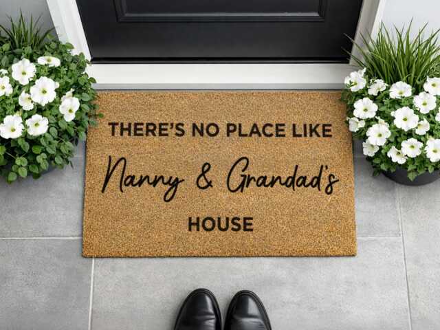 Custom Grandparent Home Sign - Nanny & Grandad House Mat Elegant Scripted D??cor - image 1