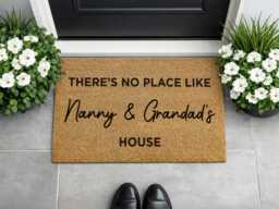 Custom Grandparent Home Sign - Nanny & Grandad House Mat Elegant Scripted D??cor - thumbnail 1