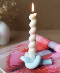 Handmade Knot-Shaped Concrete Candlestick Holder