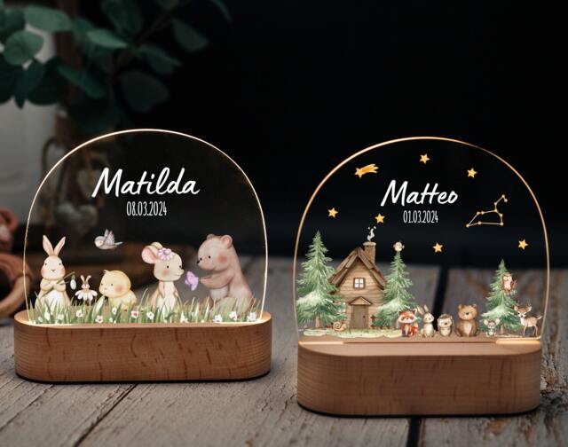 Night Light Baby, Gifts For Babies & Children, Birth, Personalized Night Light, Lamp Birth Gifts, Baptism - image 1