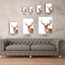 Kangaroo With Gum. Cute Animal Canvas Wall Art. Animals Set. Painting Housewarming Gifts Ideas. Deer Chewing Kids Set Of 2 - thumbnail 3