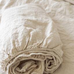 Linen Sheets Set With Ruffles. 4 Pieces-Flat Ruffled, Fitted Sheet & Two Ruffled Pillowcases.french Linen Set Made By Mooshop New - thumbnail 4