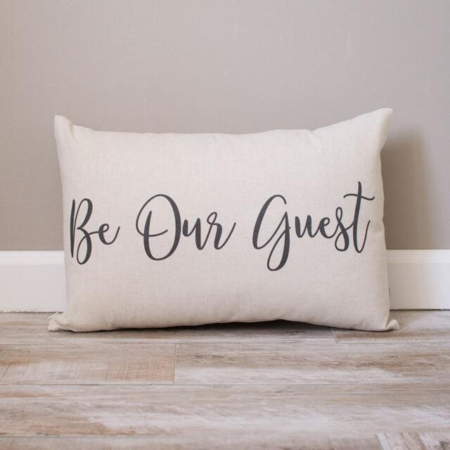 Be Our Guest Linen Pillow - Rustic Farmhouse Decor - image 1