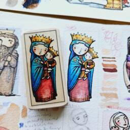 st Mary, Queen Of Heaven Patron Saint Block With Gift Bag // Our Lady, Holy Mother, Blessed Mother Catholic Toys By Almondrod - thumbnail 2