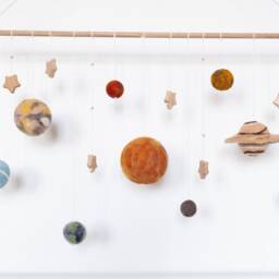 Space Mobile, Wool Felt Sun, Planets, Felt Wall Hanging, Solar System Wall Decor, Childrens Room & Nursery, Galaxy Decoration, Outer Space - thumbnail 2