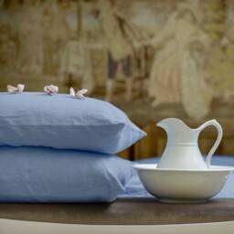 Pastel Blue Linen Pillow Sham - Softened Stonewashed European Pillowcase - thumbnail 3