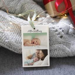 Baby Ceramic Hanging Photo Decoration - New Bauble Christmas Rainbow Lockdown 2020