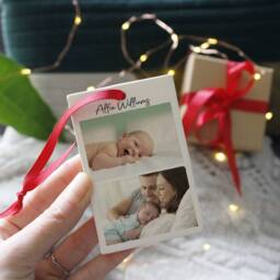 Baby Ceramic Hanging Photo Decoration - New Bauble Christmas Rainbow Lockdown 2020 - thumbnail 2