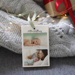 Baby Ceramic Hanging Photo Decoration - New Bauble Christmas Rainbow Lockdown 2020 - thumbnail 4