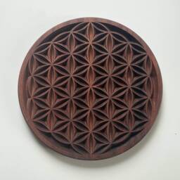 Flower Of Life in Carved Wood/Solid Sapele