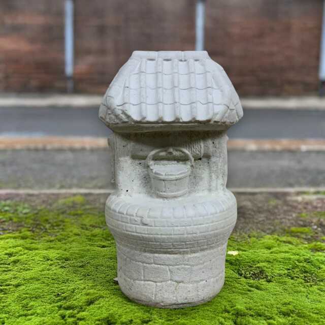 Decorative Garden Well Statue Rustic Stone Sculpture Concrete Figurine Outdoor Yard Ornament Handmade Decoration Cement Fairy Art - image 1