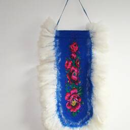 Felted Wool Wall Hanging Floral Folk Art Banner, Boho Home Decor - thumbnail 4