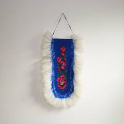 Felted Wool Wall Hanging Floral Folk Art Banner, Boho Home Decor - thumbnail 3