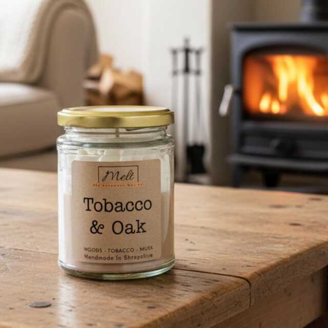 Tobacco & Oak Jam Jar Candle Smoky Scented Candle - 200G - image 1