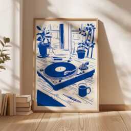 Vinyl Poster, Record Player Wall Art Print, Music Studio Decor, Lover Gift, Retro Print - thumbnail 3