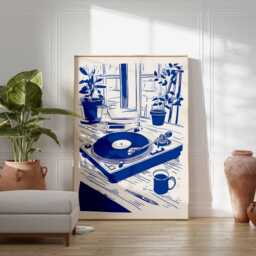 Vinyl Poster, Record Player Wall Art Print, Music Studio Decor, Lover Gift, Retro Print - thumbnail 2