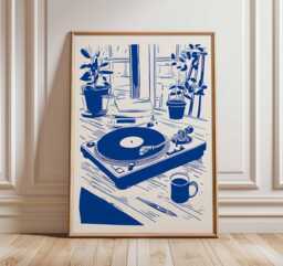 Vinyl Poster, Record Player Wall Art Print, Music Studio Decor, Lover Gift, Retro Print - thumbnail 1