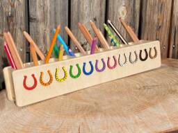 Horseshoe Pen Holder, Wooden Personalized Back To School Gift, Children's Pencil Box, Cup - thumbnail 1
