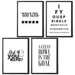 Funny Bathroom Quotes Prints Set Of 4 Toilet Wall Art - thumbnail 3
