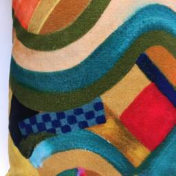 Velvet Printed, Multi Coloured Cushion 50 X cms - thumbnail 4