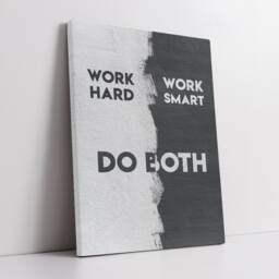Work Hard Smart Do Both Quote Motivational Inspirational, Framed Canvas Wall Art Poster Print, Home Office & Room Decor, Gift Idea - thumbnail 2