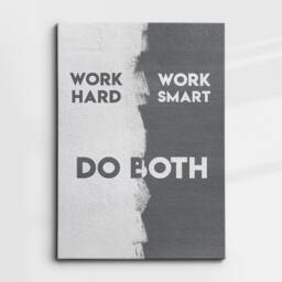 Work Hard Smart Do Both Quote Motivational Inspirational, Framed Canvas Wall Art Poster Print, Home Office & Room Decor, Gift Idea - thumbnail 3
