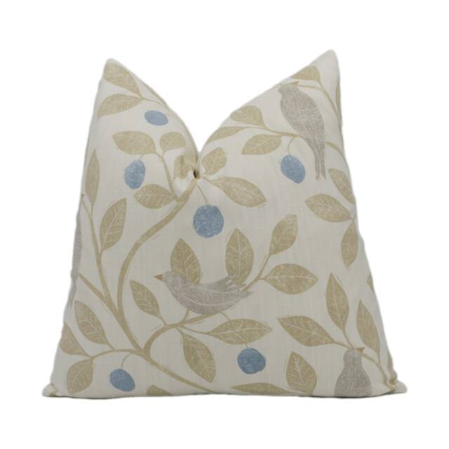 Sanderson - Damson Tree Denim/Barley Cushion Cover Throw Pillow Designer Home D??cor - image 1