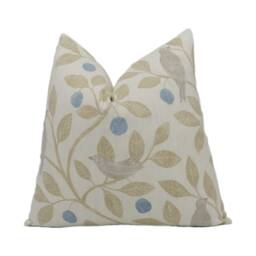 Sanderson - Damson Tree Denim/Barley Cushion Cover Throw Pillow Designer Home D??cor - thumbnail 1