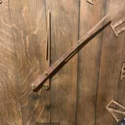 Rustic Oak Whisky Barrel Lid Wall Clock, With Black Number, Treated in Danish Oil , Hook To Hang, Option Personalise See Pics Large 66cm - thumbnail 3