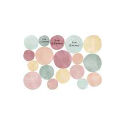 Pastel Watercolor Polka Dot Wall Decals Boho Nursery Decor - 140 Pack - thumbnail 3