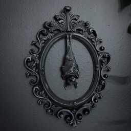 Gothic Framed Hanging Bat Wall Decor - thumbnail 3