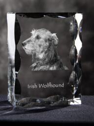 Irish Wolfhound, Cubic Crystal With Dog, Souvenir, Decoration, Limited Edition, Collection - thumbnail 1
