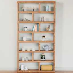Rustic Solid Wood Bookcase, Large Handmade Open Shelving