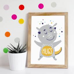 Set Of 3 Boys Nursery Prints, Decor, Playroom Print, Wall Art, Girls Rainbow - thumbnail 3