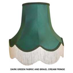 Handmade Scalloped Green Fabric Lampshades Traditional Dupion Silk, UK Crafted - thumbnail 2
