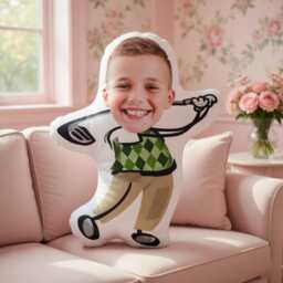 Personalized Funny Custom Photo Pillow, Face Shaped Pillow For Kids, Home Decor Cushions - thumbnail 1