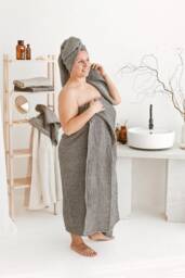 Black Waffle Linen Towel Set Bath, Hand, Fingertip, Face. Organic Large Beach Sheet, Small Towels, Cloths. Christmas Towel, New Home Gift