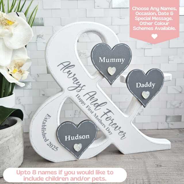 Custom Mothers Day Sign, Personalized Family Plaque, First Gift From Son, 1st Presents For Mummy Gifts Baby - image 1