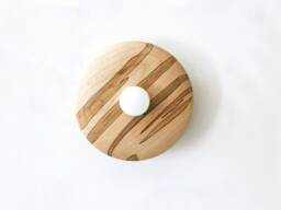 Minimalistic Ambrosia Maple Disk Wall Fixture Light Wood Flush Mount Sconce Lamp Bedside Lighting Kitchen Lights