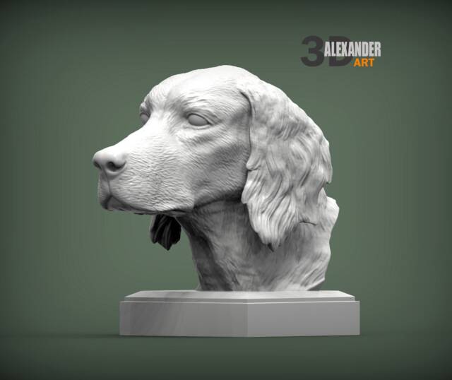 Red Setter Bust 3D Printed Dog Statue, Pet Memorial Decor - image 1