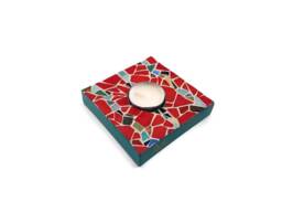 Red & Turquoise Square Candlestick